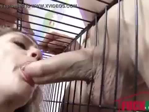 Rebel lynn in caged teen fucks a big cock
